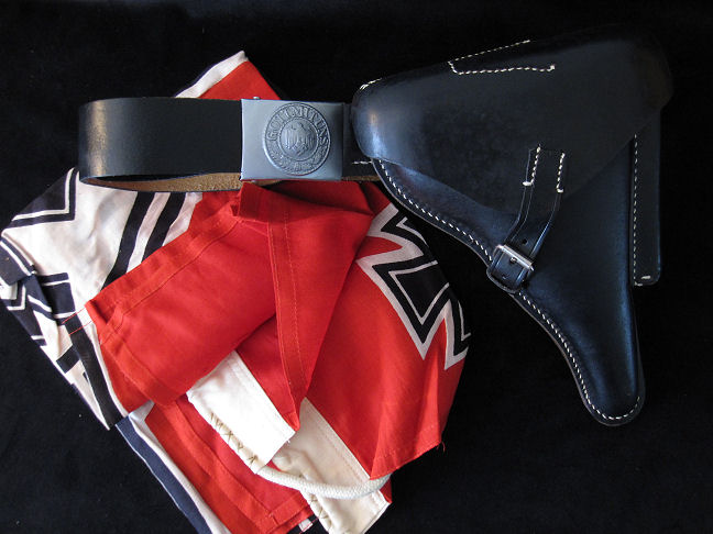 WW11 Luger Pistol Belt Leather Belt & Buckle.Ref#GA.2br